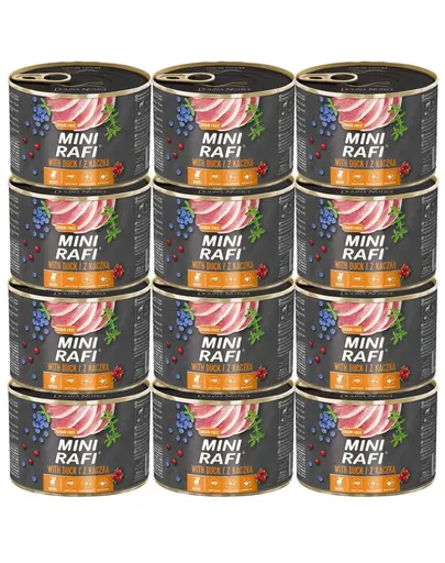 RAFI Mini Conserve pentru caini talie mica, cu rata 12 x 185g