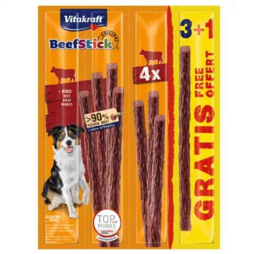 Recompense Caini Vitakraft BeefStick Vita, 3+1 PROMO, 48 g