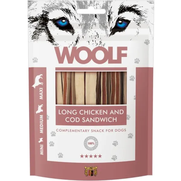 Recompense Caini Woolf, Sandwich cu Pui si Cod, 100 g