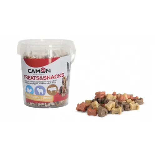 Recompense pentru caini Camon Snackbox Mini Bones 500 gr