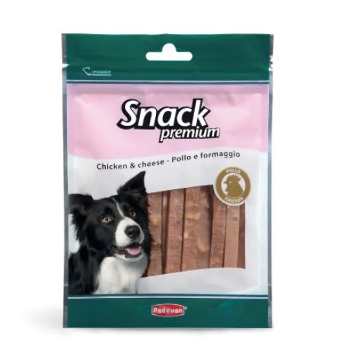 Recompense pentru caini Padovan Snack Premium cu pui si branza 100 g