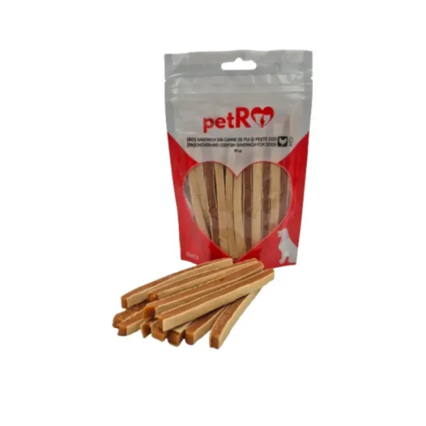 Recompense pentru caini Petro Sandwich cu pui  peste 80 gr