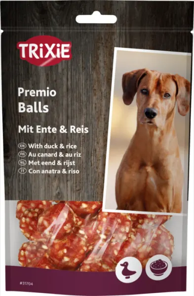 Recompense Pentru Caini, Premio, Bile Cu Orez Si Rata, 80 g
