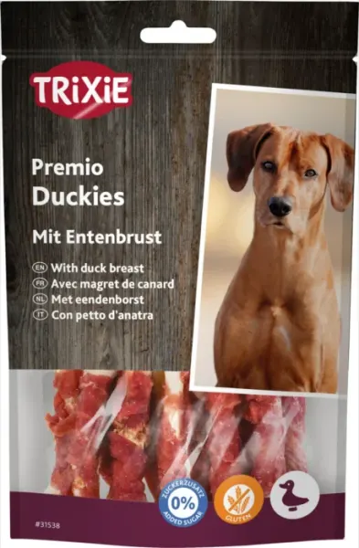 Recompense Pentru Caini, Premio, Oscioare Piele Cu Carne De Rata, 100 g