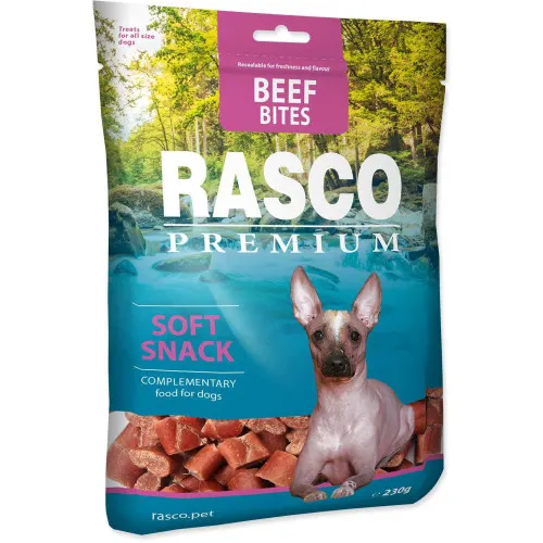 Recompense pentru caini Rasco Soft Bites Vita 230 gr