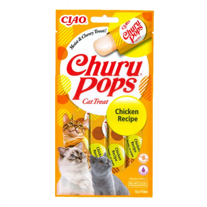 Recompense pentru pisici Churu Pops cu pui 4 buc x 15 gr