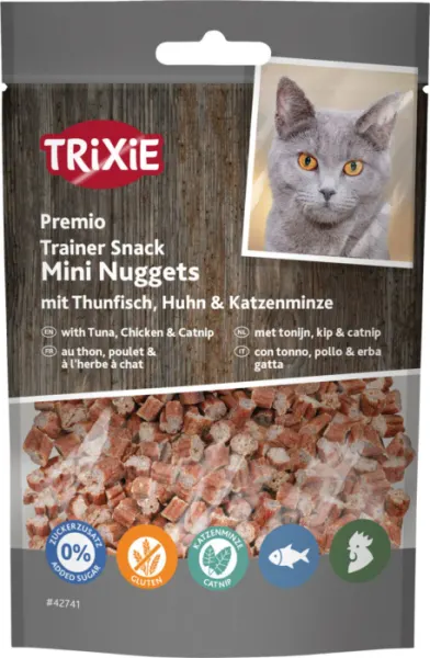 Recompense Pentru Pisici, Premio Trainer, Mini Nuggets Cu Peste Pui Catnip, 50 g