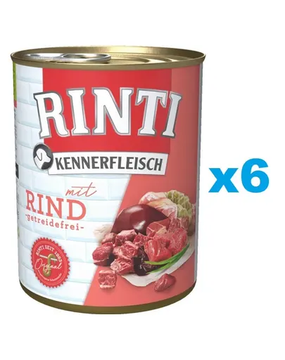 RINTI Kennerfleisch Beef cu vita 6x400 g conserva hrana caine