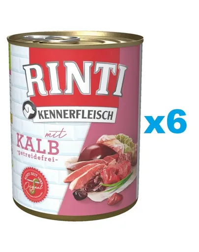 RINTI Kennerfleisch Veal carne de vitel 6x800 g hrana caine
