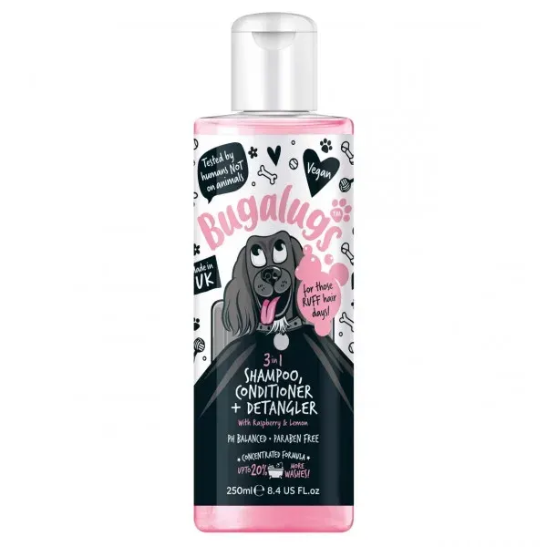 Sampon Caini, Bugalugs Raspberry 3 in 1, 250 ml