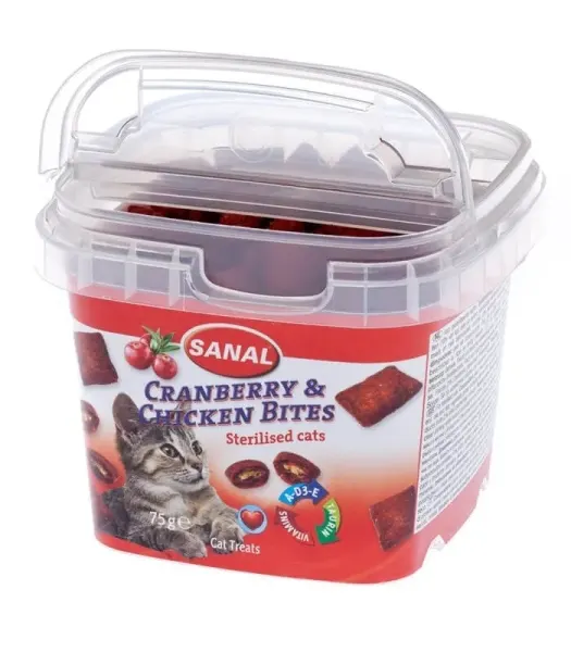 Sanal Cat cranberry and chicken bites cup 75 g