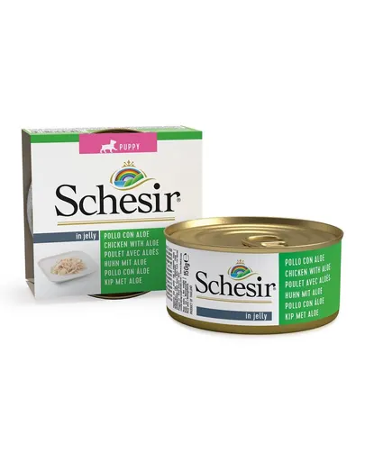 SCHESIR Hrana umeda cu pui si aloe pentru catelusi 150 g