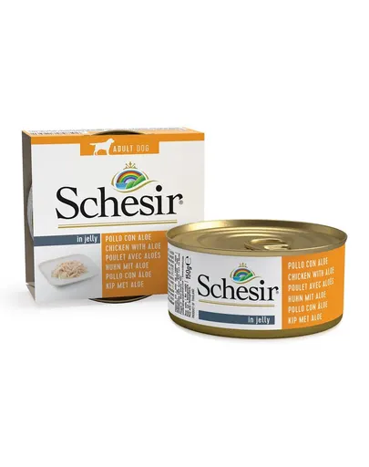 SCHESIR Mancare umeda caini, File de pui cu aloe in aspic 150 g