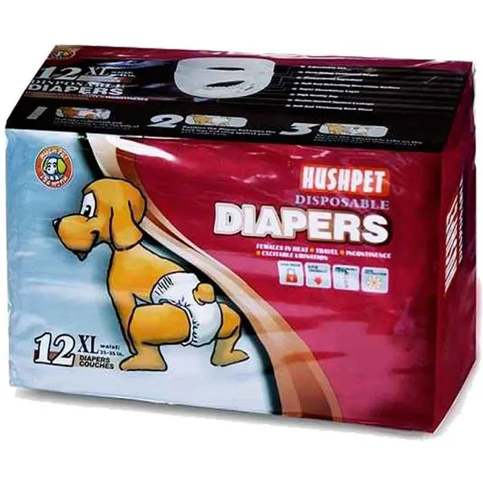 Scutece pentru caini de talie mare HushPet XL, 12 bucati