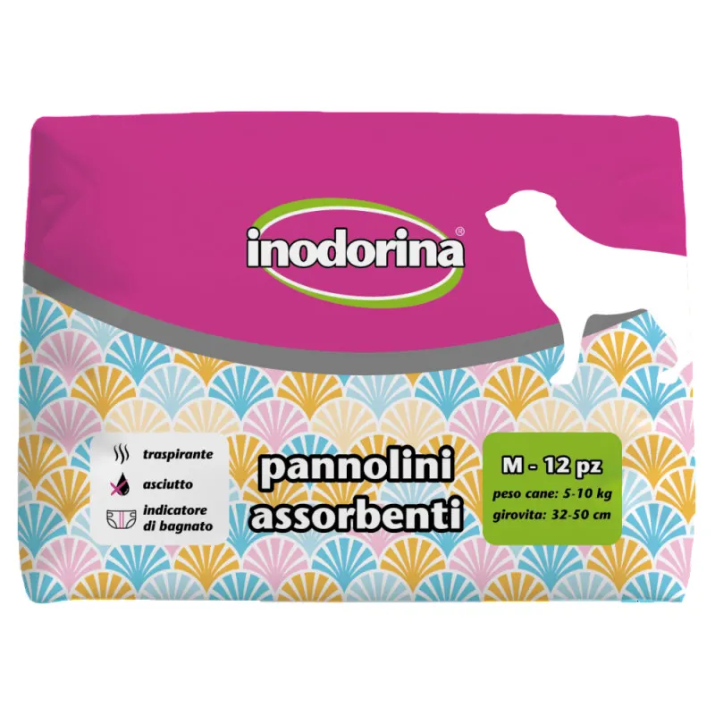 Scutece pentru caini Inodorina M (5-10 kg), 12 bucati