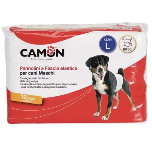 Scutece pentru caini masculi Camon L, 12 bucati
