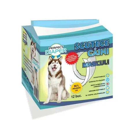 Scutece pentru caini masculi Perfect Diaper M-L 12 buc   pachet