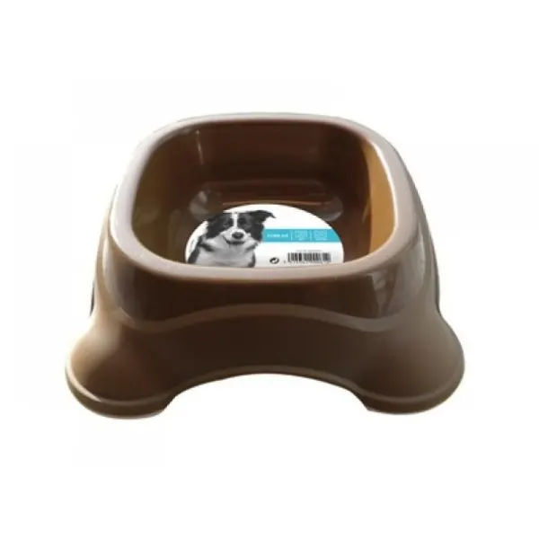 Set 3 x Castron pentru Caini din Plastic, M-Pets, Maro 475 ml