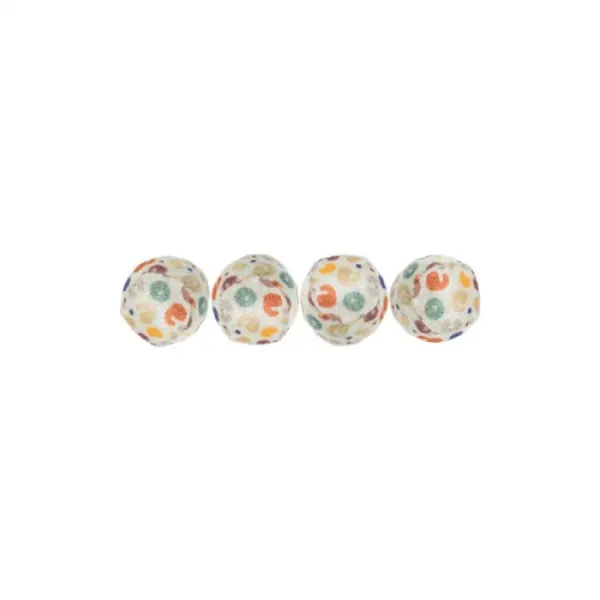 Set de 4 mingi cu imprimeu leopard pentru pisici 4 cm