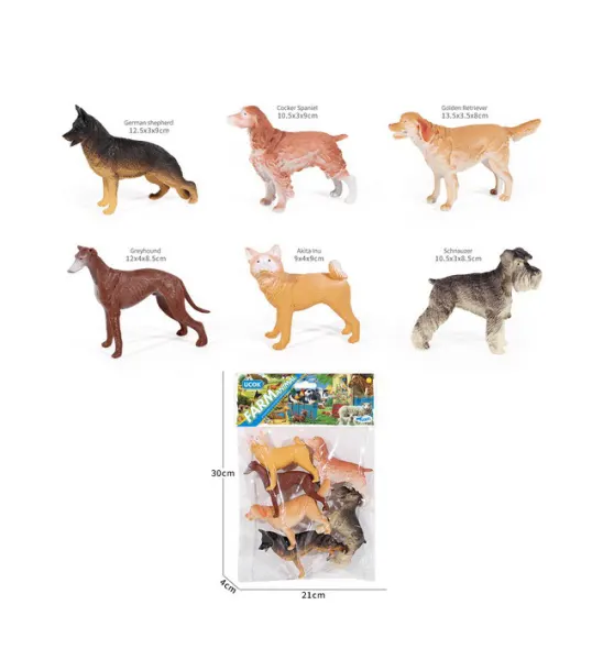 Set figurine animale, 6 tipuri caini 6511110049628 Engros