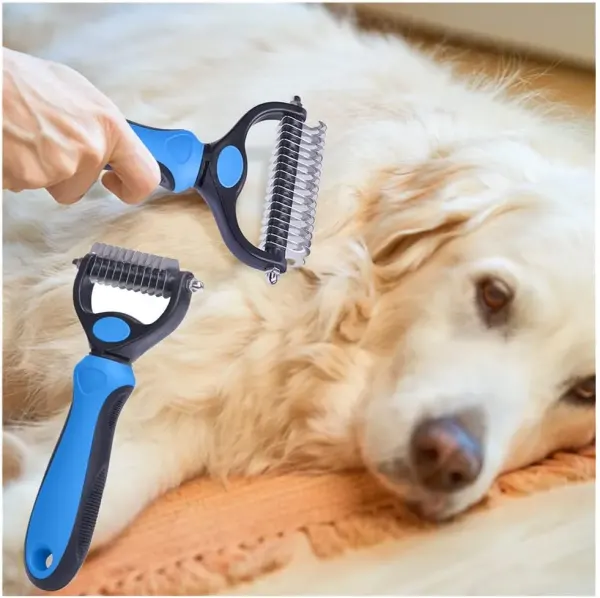 Set ingrijire animale de companie OnePet marime L 9 dinti, compus din pieptene descalcitor, cleste, pila