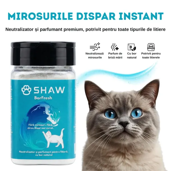 SHAW Borfresh cu bor natural, odorizant litieră pisici, 1buc