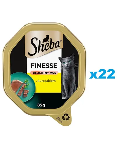 SHEBA Finesse mousse pentru pisica 22x85 g hrana umeda completa