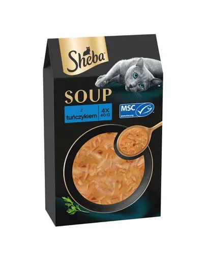 SHEBA Soup cu ton 4x40 g supă pentru pisici