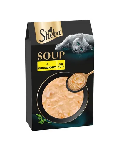 SHEBA Soup supă cu pui 4x40 g hrană umedă pentru pisici