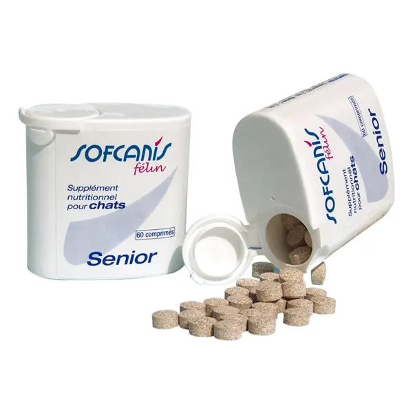 SOFCANIS Senior, supliment multivitamine pisici senior, comprimate SOFCANIS Senior, supliment multivitamine pisici senior, flacon, 60 comprimate