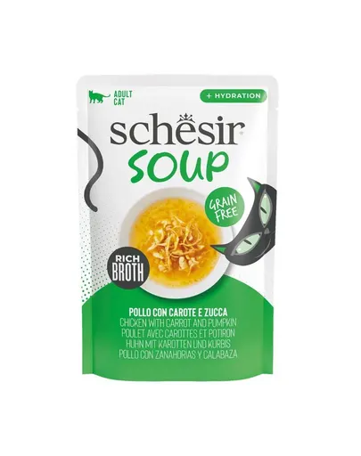 Supă pisici pui și dovleac Schesir Soup 40 g