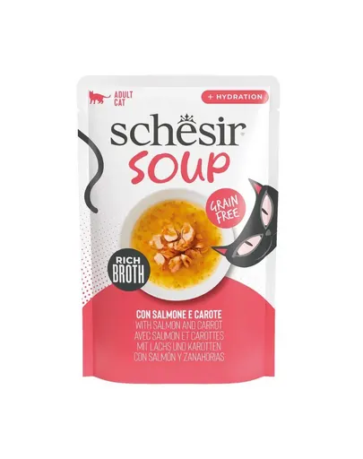 Supă pisici somon și morcov SCHESIR Soup 40 g