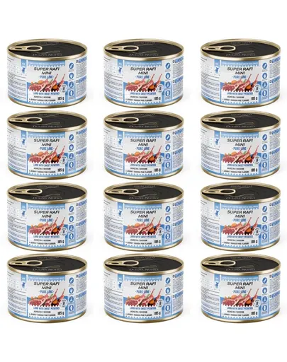 SUPER RAFI Mini Pure Line cu miel și cartof dulce 12x185 g hrană umedă pentru câini de talie mică