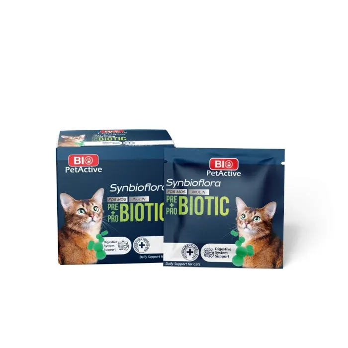 Supliment pentru pisici Bio PetActive Synbioflora Sachet Pre  Probiotic 30 plicuri   cutie