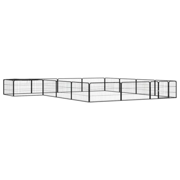 Gossi tarc caini 16 panouri negru 100x50 cm otel vopsit electrostatic