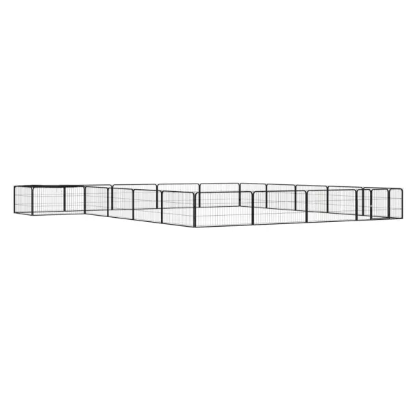 Gossi tarc caini 20 panouri negru 100x50 cm otel vopsit electrostatic
