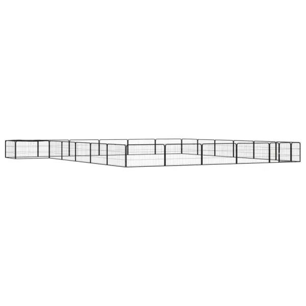 Gossi tarc caini 24 panouri negru 100x50 cm otel vopsit electrostatic
