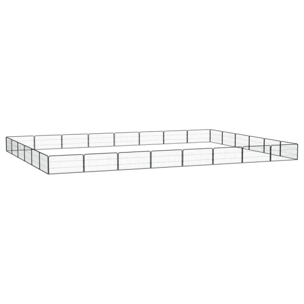Gossi tarc caini 28 panouri negru 100x50 cm otel vopsit electrostatic