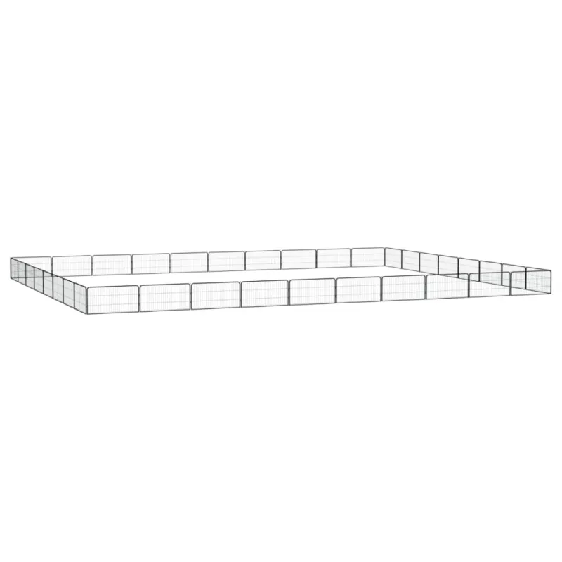 Tarc caini 36 panouri negru 100x50 cm otel vopsit electrostatic