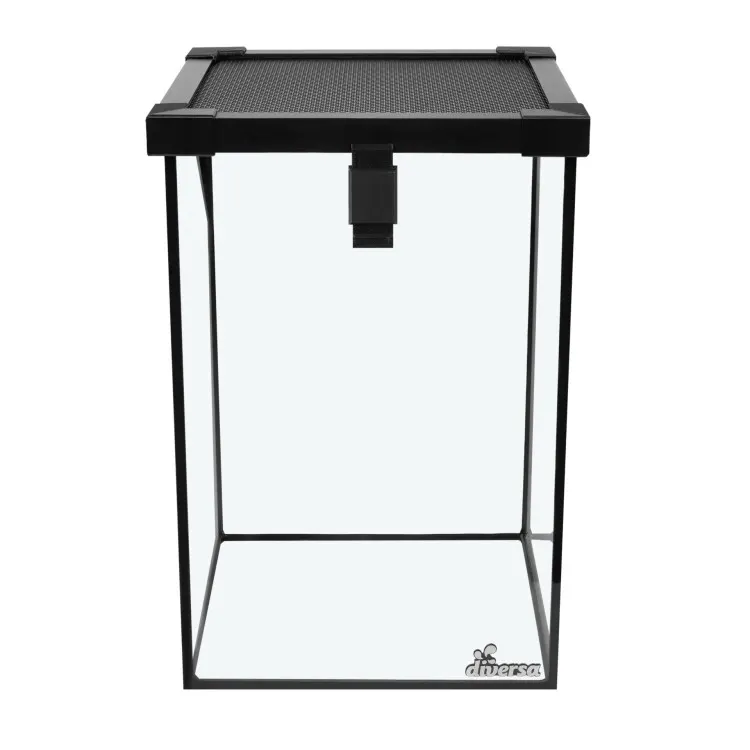 Terariu sticla Diversa 20x20x30cm capac plasa glisant