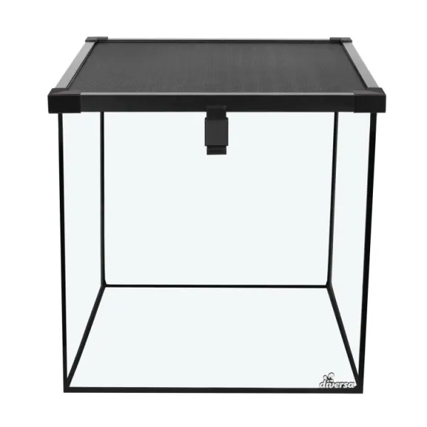 Terariu sticla Diversa 30x30x30cm capac plasa glisant