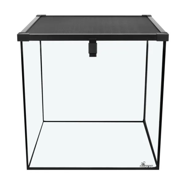 Terariu sticla Diversa 40x40x40cm capac plasa glisant