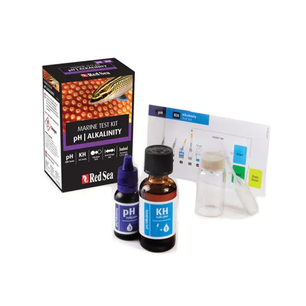 Test marin Red Sea pH/Alcalinitate 100 teste(pH) 55 teste(kH)