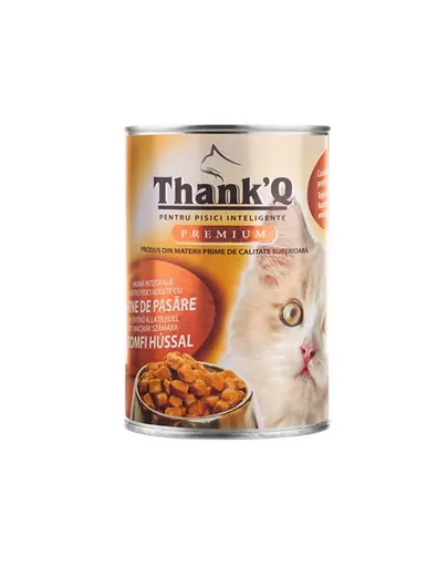 THANK'Q cu pui 415 g hrană umedă pentru pisici