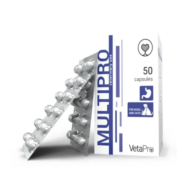 Vetapro Multipro Suport Gastrointestinal Caini si Pisici, 50 capsule