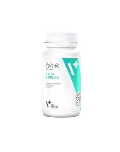 VETEXPERT Calm&amp;Relax Supliment alimentar pentru simptomele de stres la caini si pisici 30 capsule