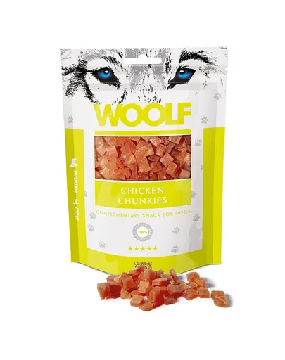 WOOLF Chicken Chunkies 100g cuburi de pui pentru caini
