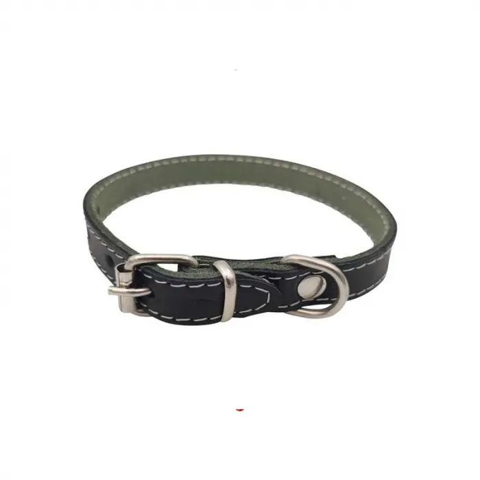 Zgarda din piele pentru caini Nr.1 Petro Neagra 1,5 x 35 cm