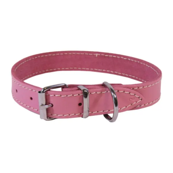 Zgarda din piele pentru caini Trixie Roz 2,0   45 cm