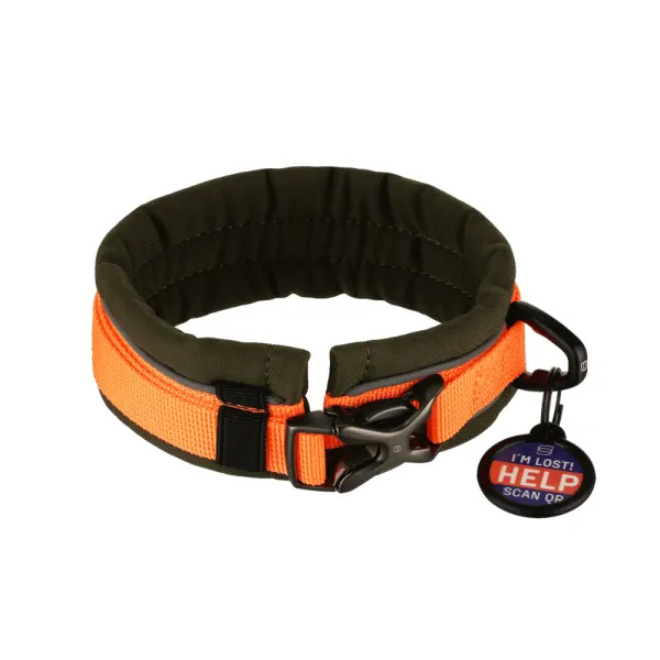 Zgarda pentru caini Herm Sprenger Softshell reglabila - XXS/XS - Oranj+Kaki